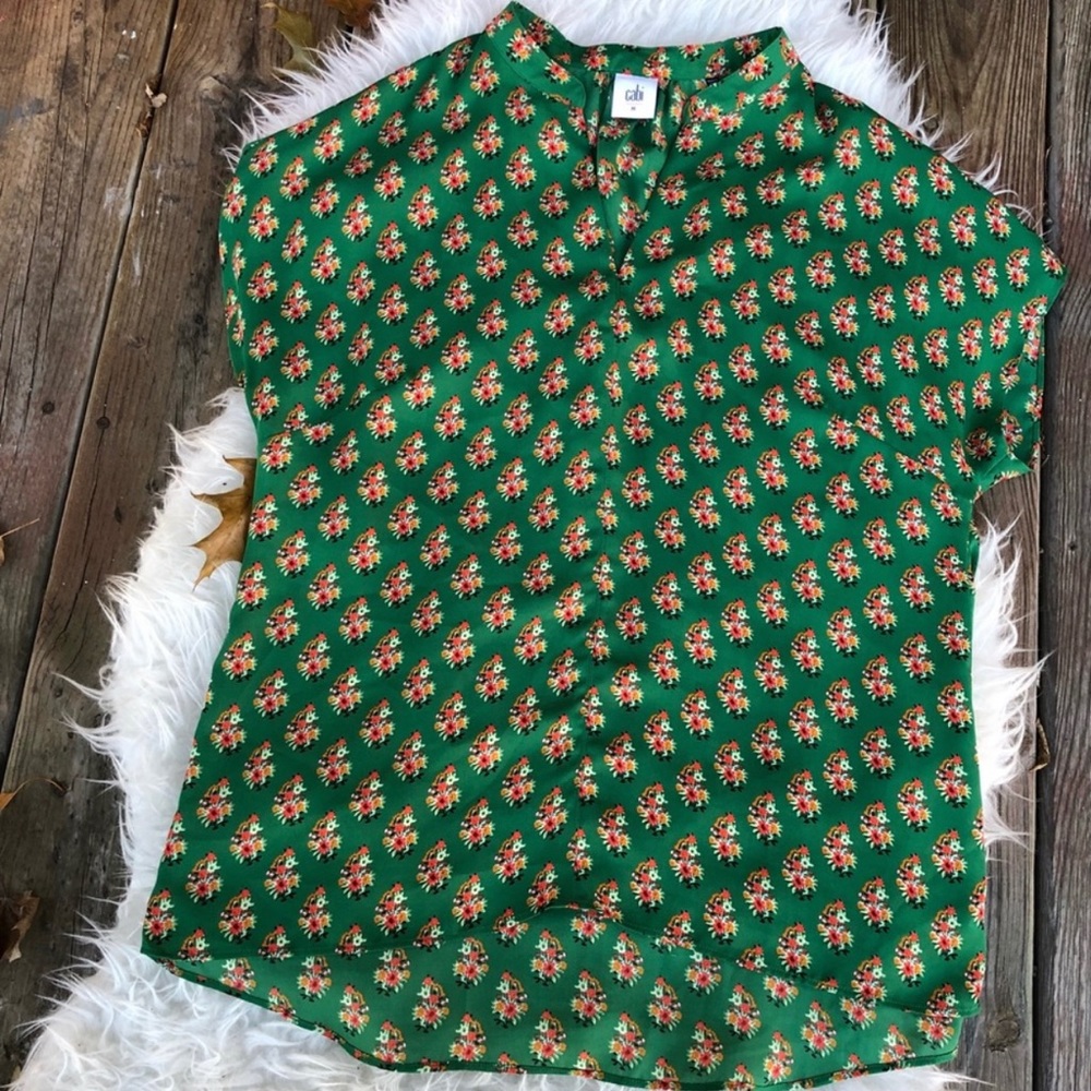 Cabi new never worn green Stevie top